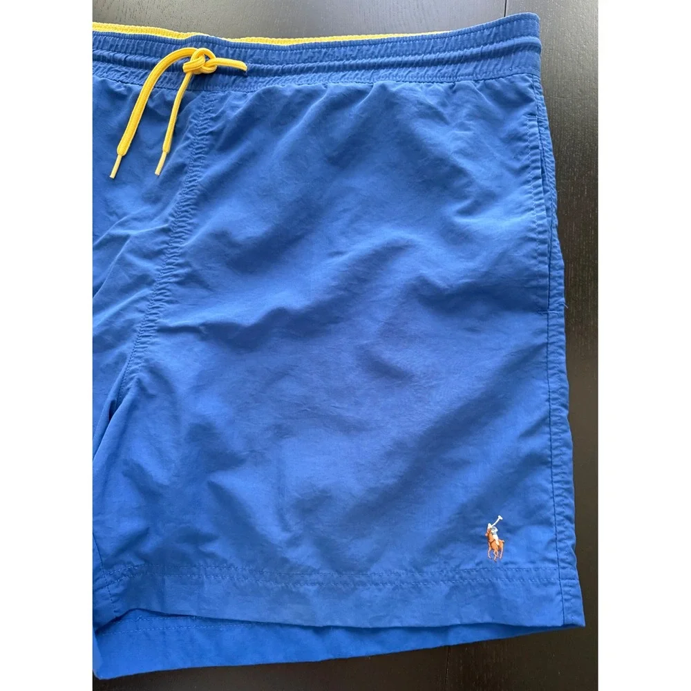 Ralph Lauren Swim Trunks Mens L Blue Mesh Lined‎ Board Shorts Beach Resortwear